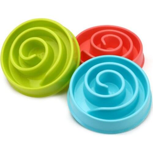 Pet slow eating dog bowl slow feeder dog food bowl Hard Plastic dog slow feeder Cat Pet feeder NonSlip Anti Gulping Feeder Bowl