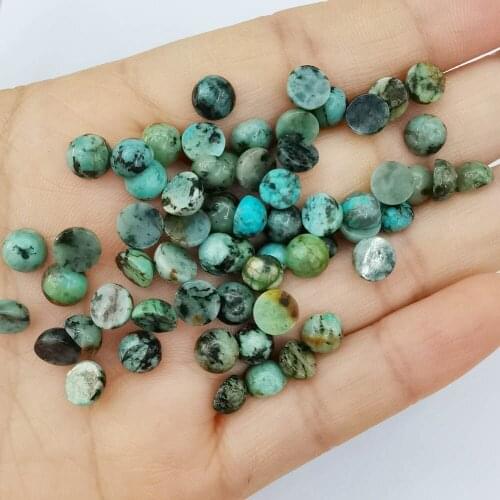 Fashion 6mm African Turquoises round CAB CABOCHON natural stone beads for jewelry Accessories Wholesale 50pcs free shipping