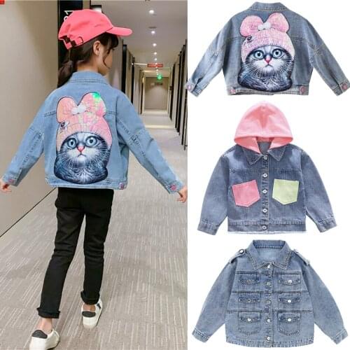 MUABABY Denim Jackets For Girls