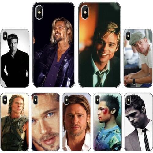 For Xiaomi Mi A1 A2 A3 5X 6X 8 9 9T 10 10T 11 Lite SE Pro Soft TPU Covers Brad-Pitt-Superstar-Male