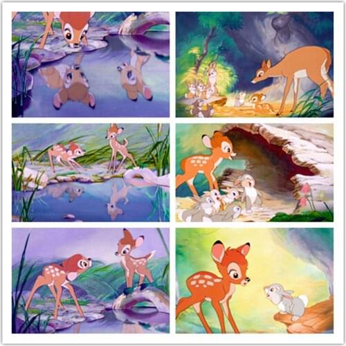 Disney 5D DIY Diamond Painting Fawn Bambi Series Full Diamond Embroidery Handmade Customized Exquisite Home Decorations