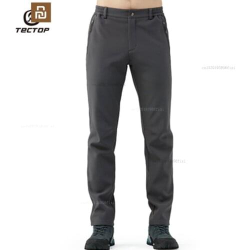 Xiaomi youpin autumn and winter trend casual pants plus velvet thick soft shell pants plus size mens trousers and trousers