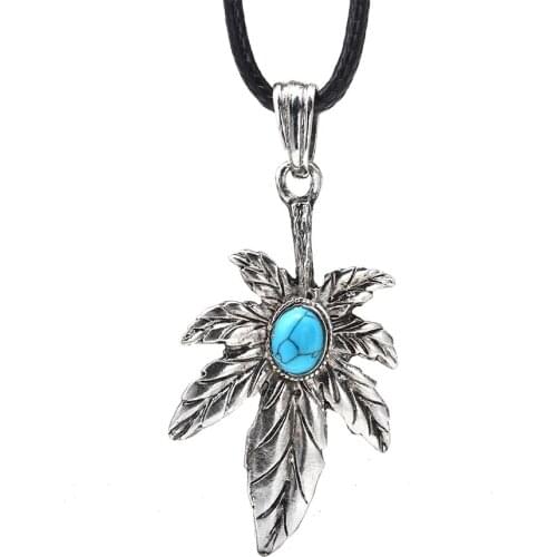 Hip Hop Tree Leaf Necklace For Women Men Small Weed Herb Maple Leaf Pendants Necklaces Unisex Plant Jewelry Dropshipping Collar