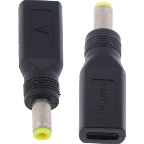 USB 3.1 Type C USB-C Female to 2.5 x 5.5mm 5.5mm x 2.5mm Male DC Power Charging Adaptor