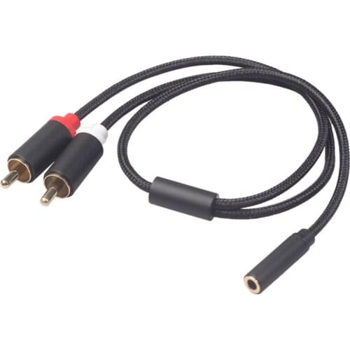 Hot Universal 3.5Mm Stereo Audio Female Jack To 2 RCA Male Socket To Headphone 3.5 Y Audio Adapter Cable