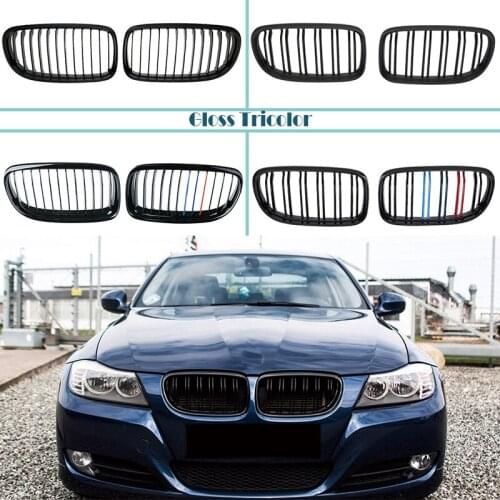 Carbon Fiber/Black Front Bumper Racing Grills Kidney Grilles For BMW E90 E91 3 Series 2008-2011 M Power Performance Accessories