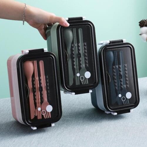 Rectangle Lunch Box Stainless Steel/Plastic Food Storage Lunchbox Food Container Bento Box Kitchen Organizer Food Container Box