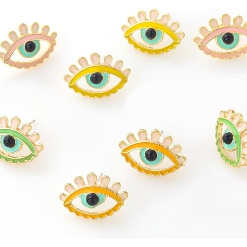 Pauli Manfi 2021 Fashion Metal Dripping Eye Earrings Womens Creative Popular Stud Earrings Party Accessories