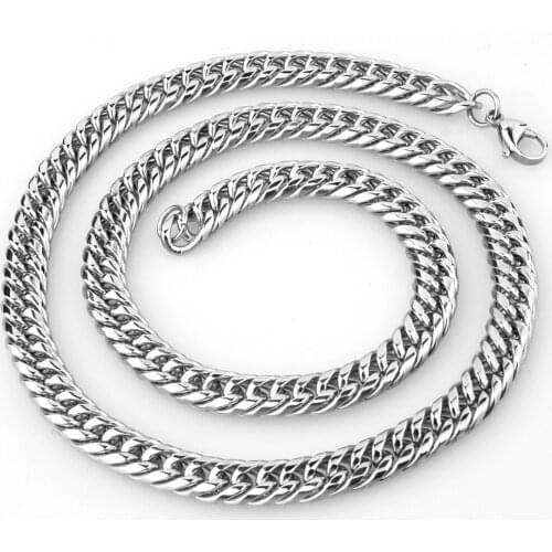 Tiasri 9mm Popular Stainless Steel Mens Necklaces Bracelets Cubas Chain Gold Silver Color Hip-hop Style Jewelry Accessories