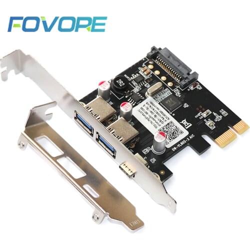 USB 3.1 PCI e Adapter PCI e 2 port USB 3 hub USB3.1 Type C Adapter PCIe USB3 Type-C converter PCI-e x1 USB3.0 controller Card