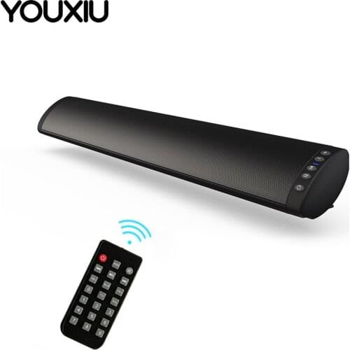 YOUXIU Bluetooth Soundbar 20W Wireless Speakers Support FM Radio Hifi 3D Stereo Column Subwoofers Surround with Remote Control