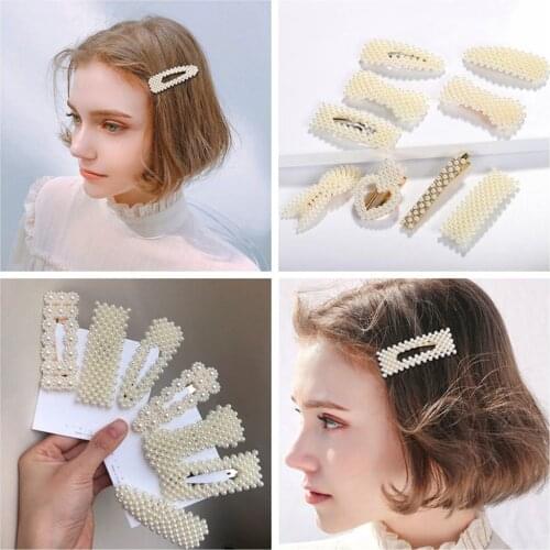 1pcs Fashion Metal Pearl Hair Clip for Women Girls Elegant Beauty Tools Barrette Stick Hairpin Hair Styling Accessories