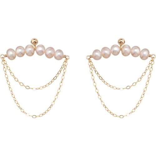 Lily Jewelry US Goldfilled Real Freshwater Pearl Drop Earrings Genuine Pearl Women Wedding Party Nice Gift