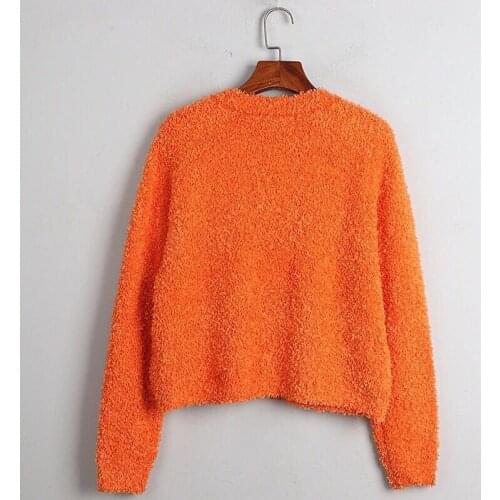 Women cardigan Orange sweater autumn winter 2021 ruway brand fashion single breasted o-neck casual knitted outwear clothes mujer
