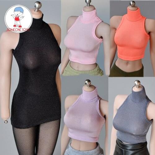 1/6 Scale Female Mini Sleeveless Vest Tights T-shirt Clothes Model For 12inch TBL Figure Body Doll