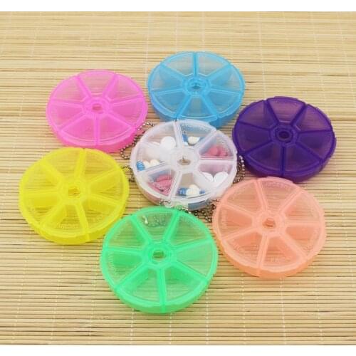 1 pcs Round 7-box storage box PP plastic box Component jewelry accessories box Pill box small parts finishing box