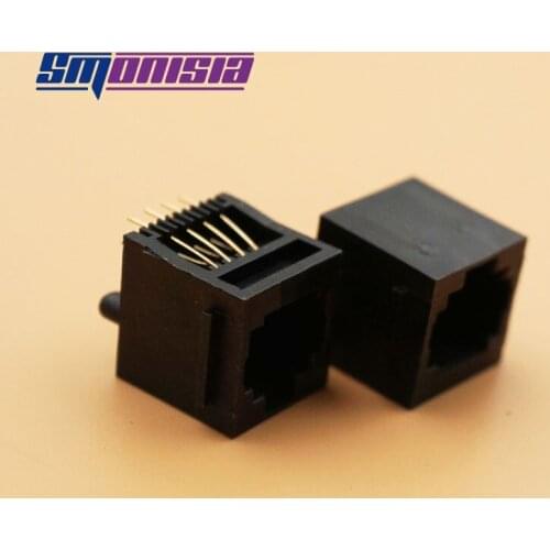 10pcs/lot 52-8P8C RJ45 Network Socket with edge 180 degrees vertical Type