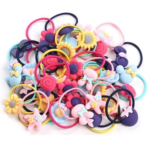 10Pack High-quality Elastic Nylon Hair Bands For Girls Colorful Rubber Band Kids Hair Accessories Headdress