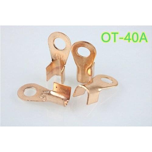 10 Pieces 40A OT-40A Copper Battery Cable Connector Terminal Cable Lug