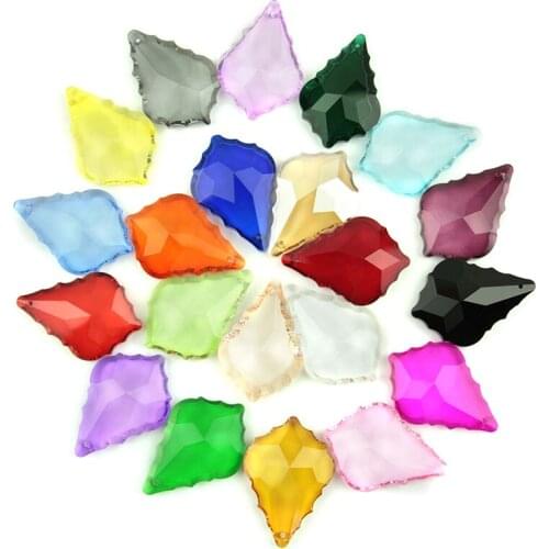 5pcs Maple Leaf Colors Crystal Pendants Chandelier Crystal Accessories Home & Wedding DIY Decoration