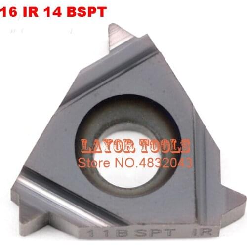Free Shipping 16 IR 14 BSPT Indexable Tungsten Carbide Threading Lathe Inserts for Threaded Lathe Holder