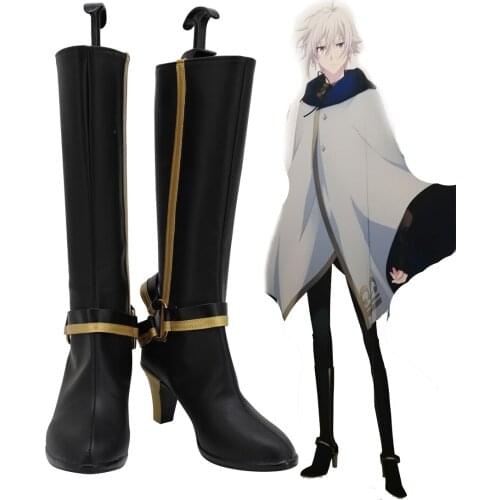 Idolish 7 Tenn Kujo Cosplay Boots High Heel Black Shoes Custom Made