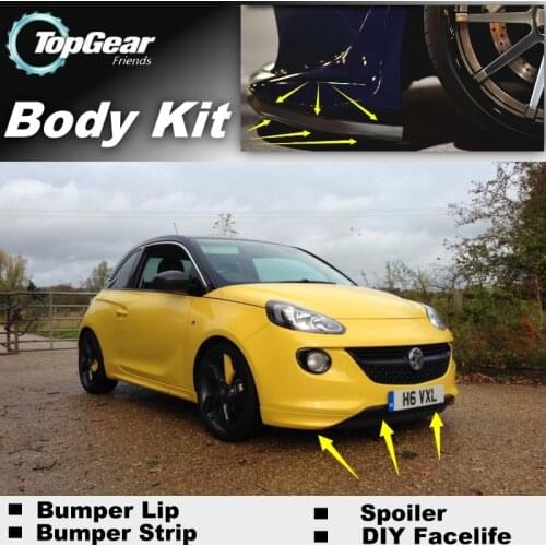 Bumper Lip Deflector Lips For Opel Adam / Vauxhall Adam 2012~2015 Front Spoiler Skirt For TopGear Friends tune / Body Kit Strip