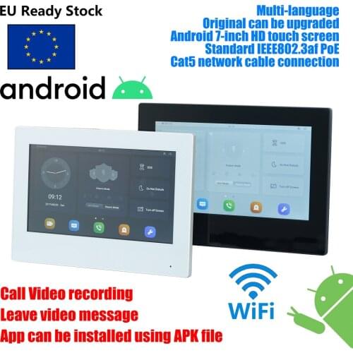 DH Logo VTH5321GW-W VTH5321GB-W 802.3af PoE Android 7-inch digital indoor monitor, Video Intercom monitor,wired doorbell monitor