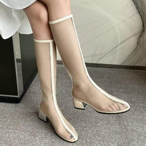 EshtonShero Women Shoes Med Heels Platform Women Pumps Ladies Casual Shoes Zipper Elegant Round Toe Cut Outs Woman Size 3-12