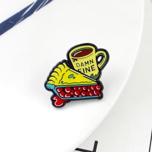 Creative DAMN FINE cake dessert fruit coffee cake brooch food pizza fun wild badge children cute birthday gift