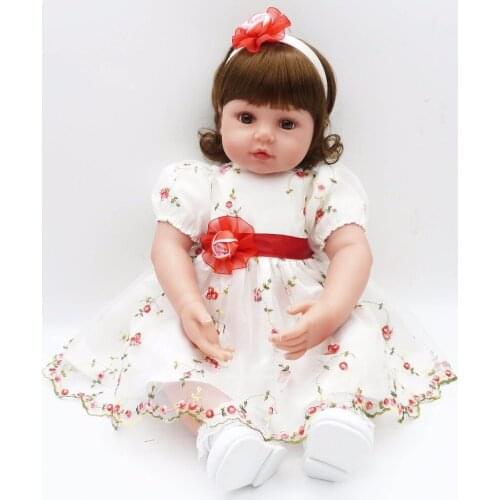 New 22" Handmade Silicone vinyl reborn baby girl dolls Lifelike newborn baby princess dolls bebe realistic reborn bonecas