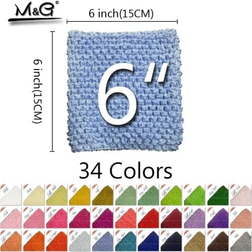 2016 New! 34 colors Arrival 6inch 15*15CM Colourful tutu Crochet Baby Tube Tops Chest Wrap for DIY handmade tutu dress Tops