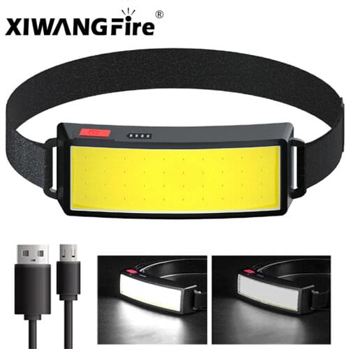 2021 New Style Headlamp Portable Mini COB LED Headlight with Built-in Battery Flashlight USB Rechargeable Head Lamp Hiking Torch