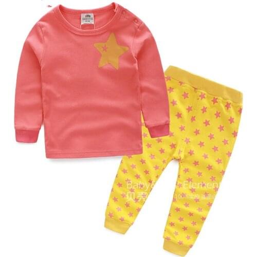 2015 autumn new styles kids clothes sets girls fashion stars print long sleeve Leisure wear casual sets TZ-2590