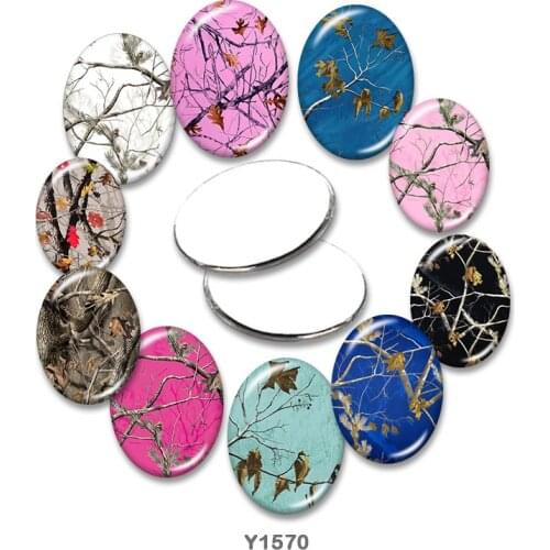 Treetop Oval glass cabochon 13x18mm/18x25mm/30x40mm flat back Making findings TRY1570