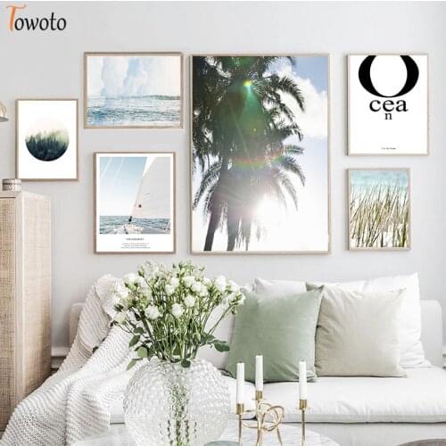 Landscape Indie Pops Poster Nature Print Palm Sea Wall Art Canvas Pictures for Home Design Art Decoration for Living Room Decor