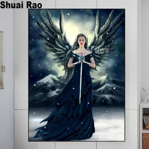Full drill square Diamond Painting Gothic Angels With Wings Diamond embroidery 5d diy diamond mosaic cartoon girl wall art