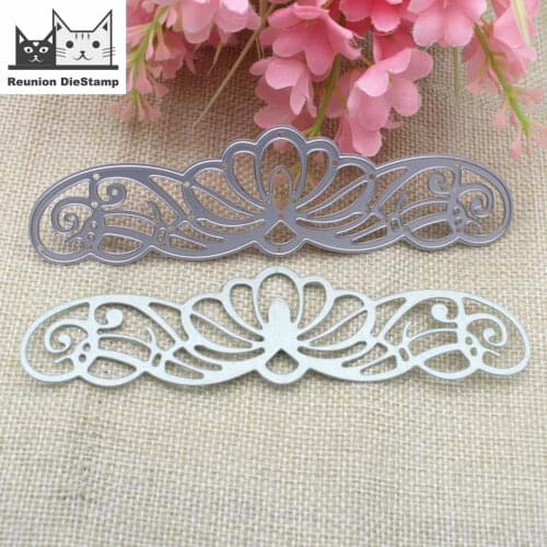 Reunion 39*142mm Cutting Dies Making Scrapbook Greeting Card Edge Lace Hollow Border Metal Dies Stencil Frame Embossing Template