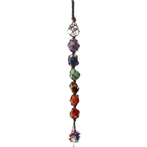 Seven-color Chakra Natural Crystal Rough Car Pendant Crystal Ornament Natural Stone Ornaments Stone Large