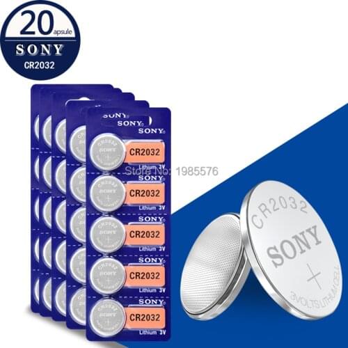 Sony 20pcs original cr2032 DL2032 ECR2032 5004LC KCR2032 BR2032 3v button battery for watch computer remote control toy