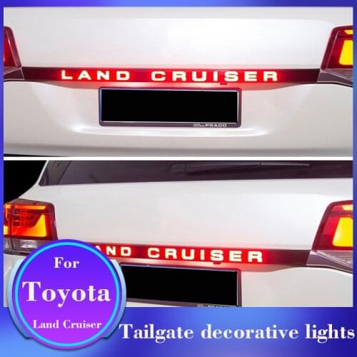 For 16-20 Toyota Land Cruiser Tailgate Brake Light LED LC200 Brake Warning Light Tailgate Decorative Lights Modification