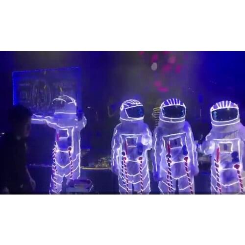 LED show luminous clothing space suit luminous astronaut costume christmas halloween party cosplay Costumes