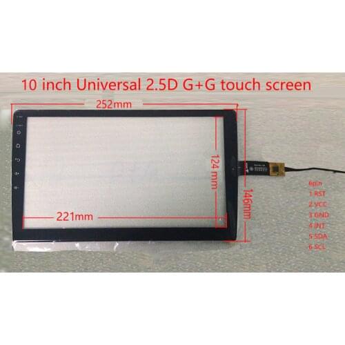 9 inch 10.2 Inch I2C Interface Capacitive Universal 2.5D G+G Touch Screen for CARPC Carputer
