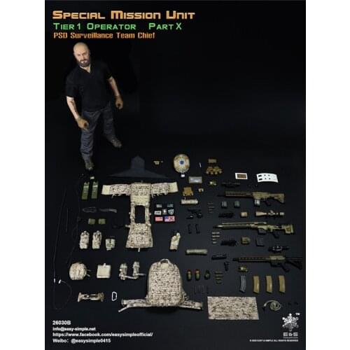 In stock EASY&SIMPLE ES26030B 1/6 Special Task Group Tracking Group Executive Officer 12-inch Action Figure