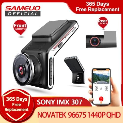 U2000 Sameuo dash cam front and rear WIFI 1080p view camera Lens CAR dvr 2k Video Recorder Auto Night Vision 24H Parking Monitor
