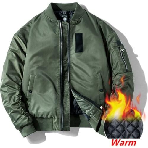Classic Ma1 Winter Bomber Jacket Men Plus size Padded Pilot Baseball Coat Male Military Streetwear Warm Branded Clothing Parka