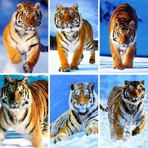 Yi Bright 5D DIY Diamond Embroidery Tiger Snow Full Square Drill Handicraft Sale Diamond Painting Animal Handmade Gift Wall Art