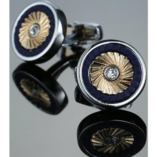 High quality mens Cufflinks new fashion fashion jewelry round Cufflinks mens business shirt suit button pin gift