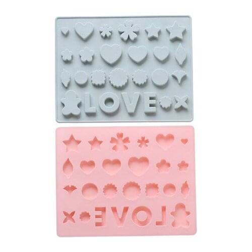 1PC 26 Silicone Chocolate Mold Love Heart Jelly Ice Mold Cake Mould Bakeware Baking Tool Soap Biscuit Muffin Form Pastry OK 1016