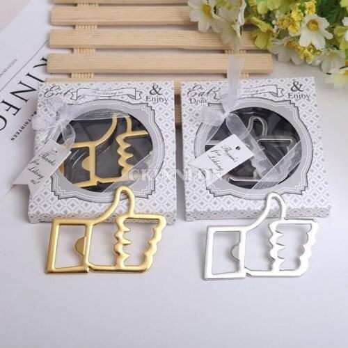200Pcs/Lot Wedding Favors And Gifts Facebook Smiley Like Bottle Opener Wedding Party Guests Gift Box Bridal Shower Gifts
